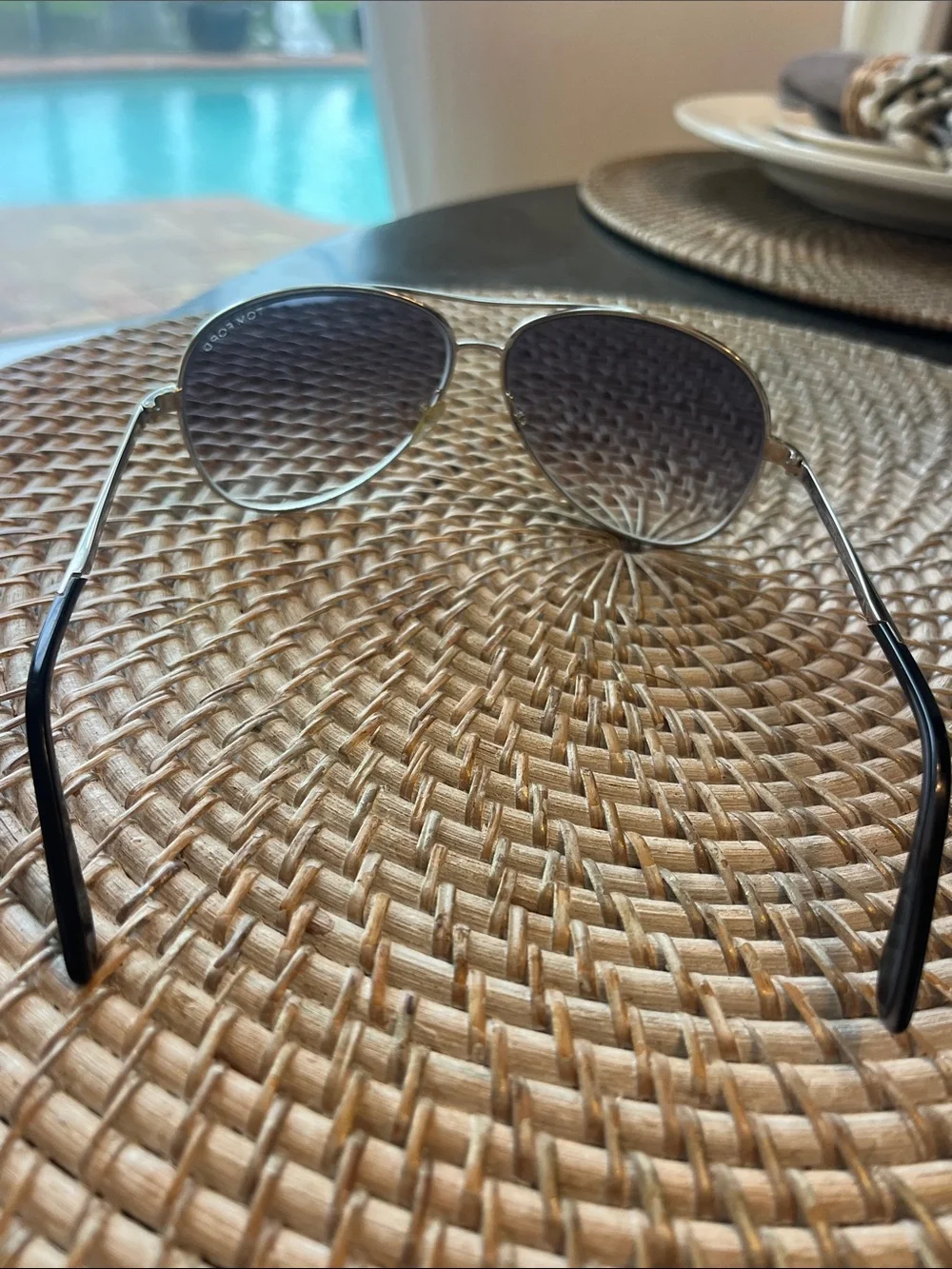 Authentic Tom Ford Charles TF 35 gradient, aviator sunglasses